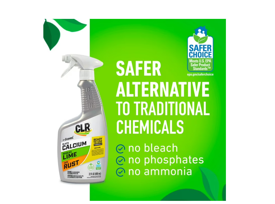 2 PACK CLR Calcium Lime and Rust Remover EPA Safer Choice 22 oz Spray