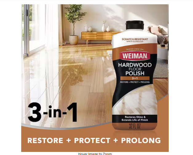 Weiman Wood Floor Polish and Restorer – 32 Ounce – High-Traffic Hardwood