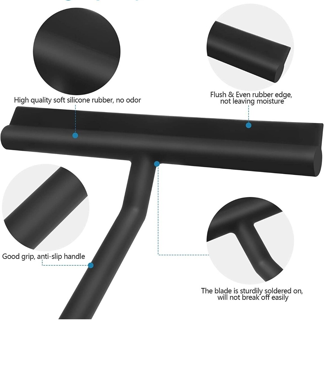 Shower Squeegee for Frameless Shower Doors, Bathroom Squeegee Window Squeeg