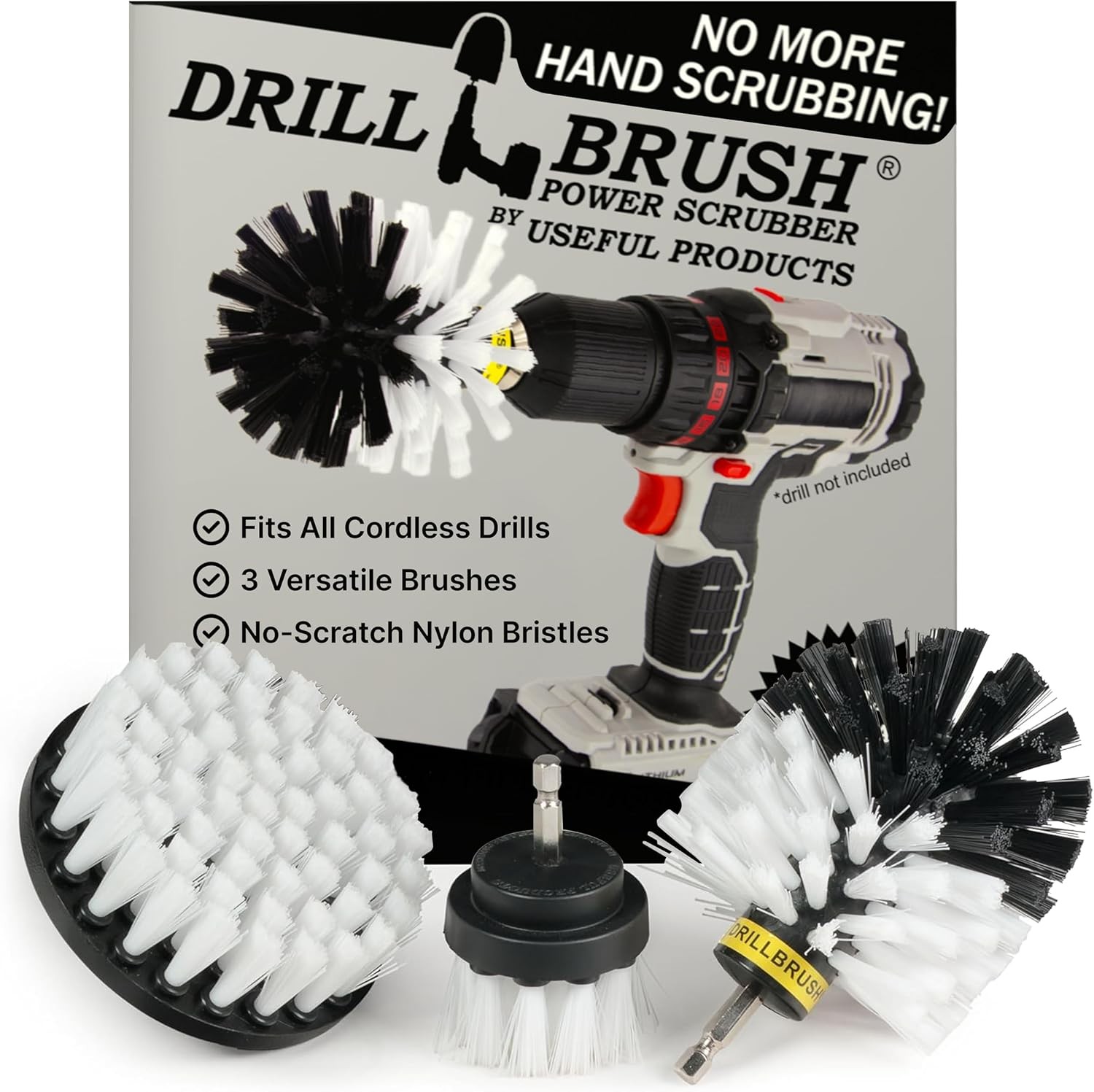 Car Detailing Kit Interior Cleaner Brush Set 3 Piece Drill Brush Cleaning Tool A