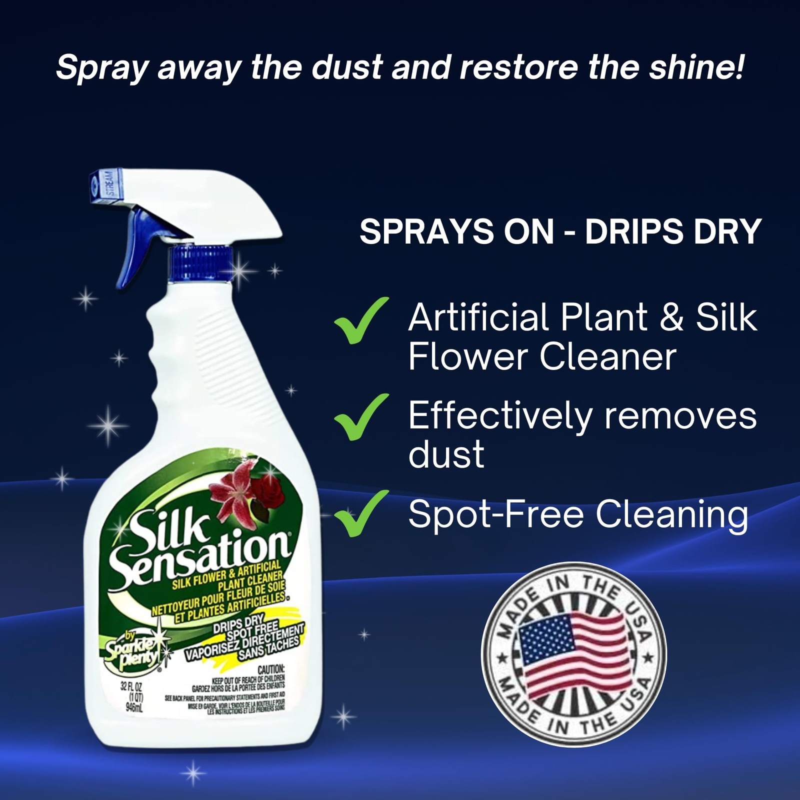 Sparkle Plenty Silk Sensation Artificial Flower & Plant Leaf Cleaner – Fake F…