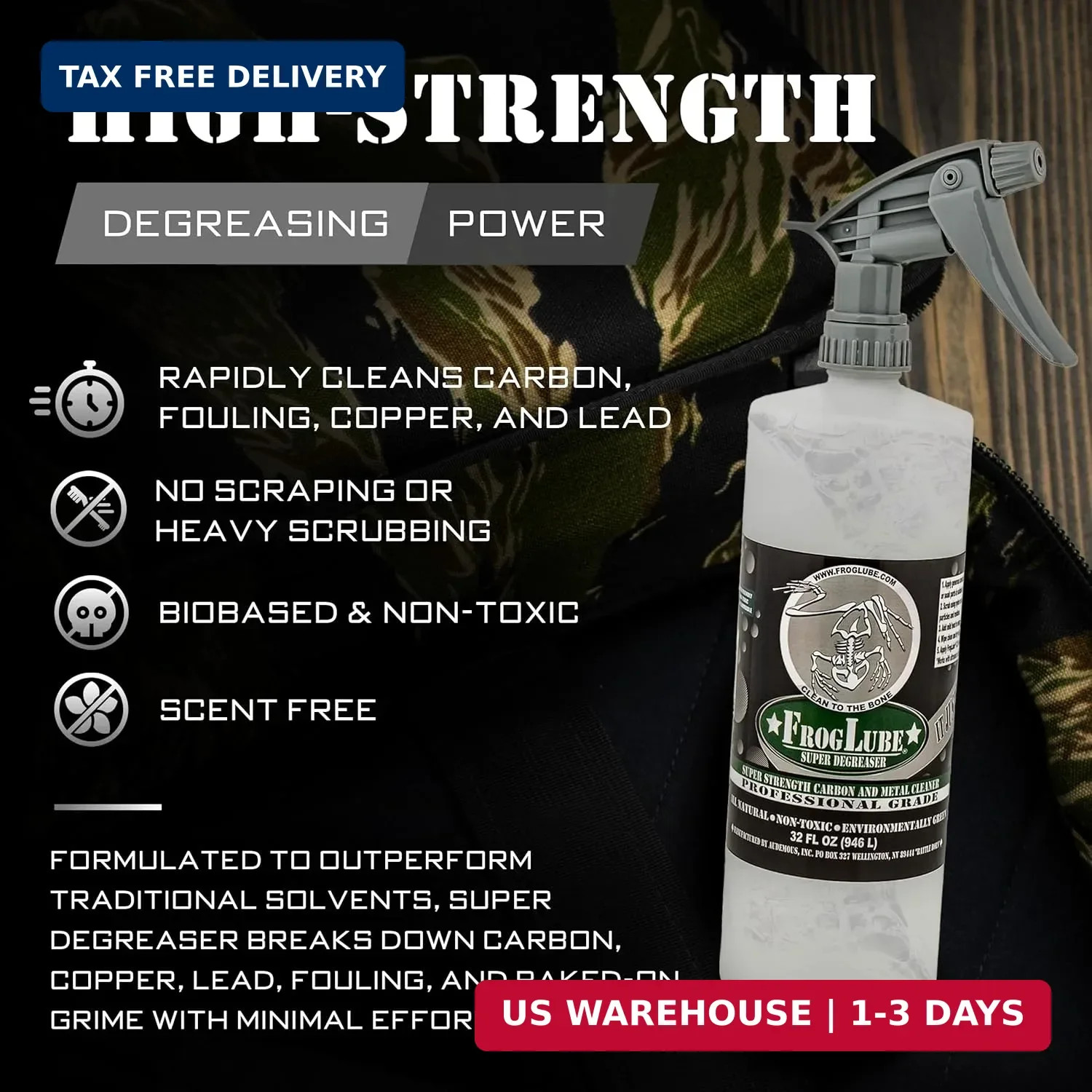 Frog Lube Super Degreaser – Concentrated Gun Cleaner Spray – Heavy Duty, Non-Tox
