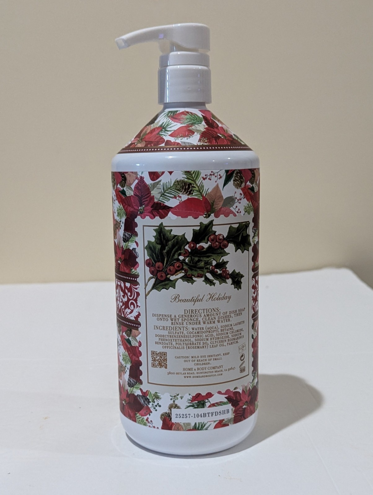NEW Holly Berry With Essential Oil Dish Soap. 32 oz.