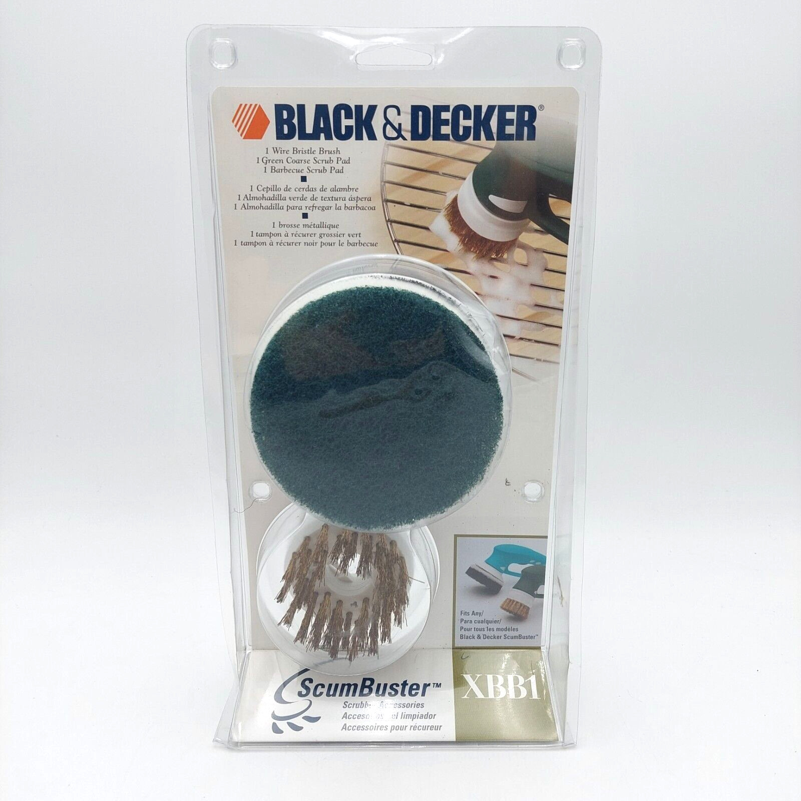 Black & Decker XBB1 ScumBuster Accessories Wire Bristle Brush & 2-Scrub Pads