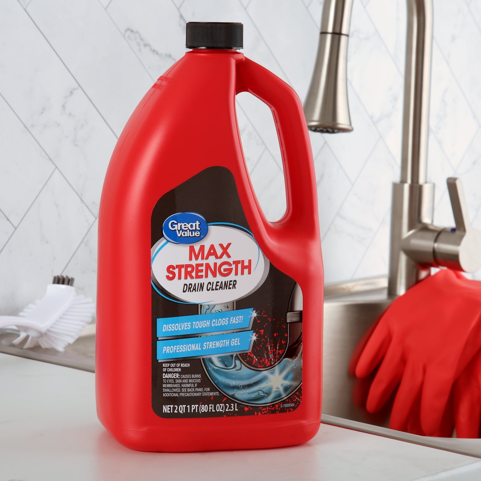 Drain Clog Remover Gel Professional Strength 80 fl oz Fast Action Clog Solution
