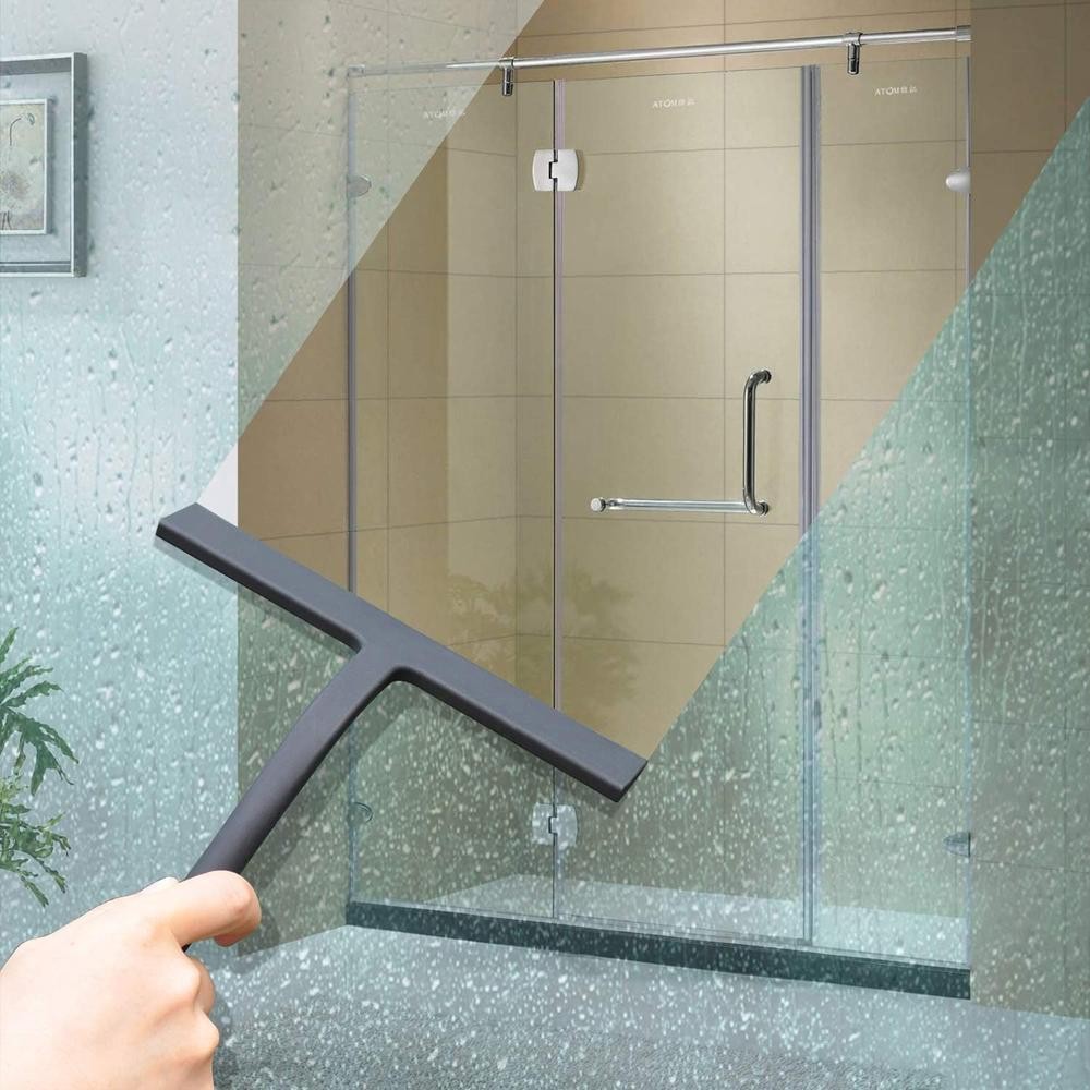 Silicone Squeegee Streak Free Glass Cleaner Shower Mirror Tile Car Window