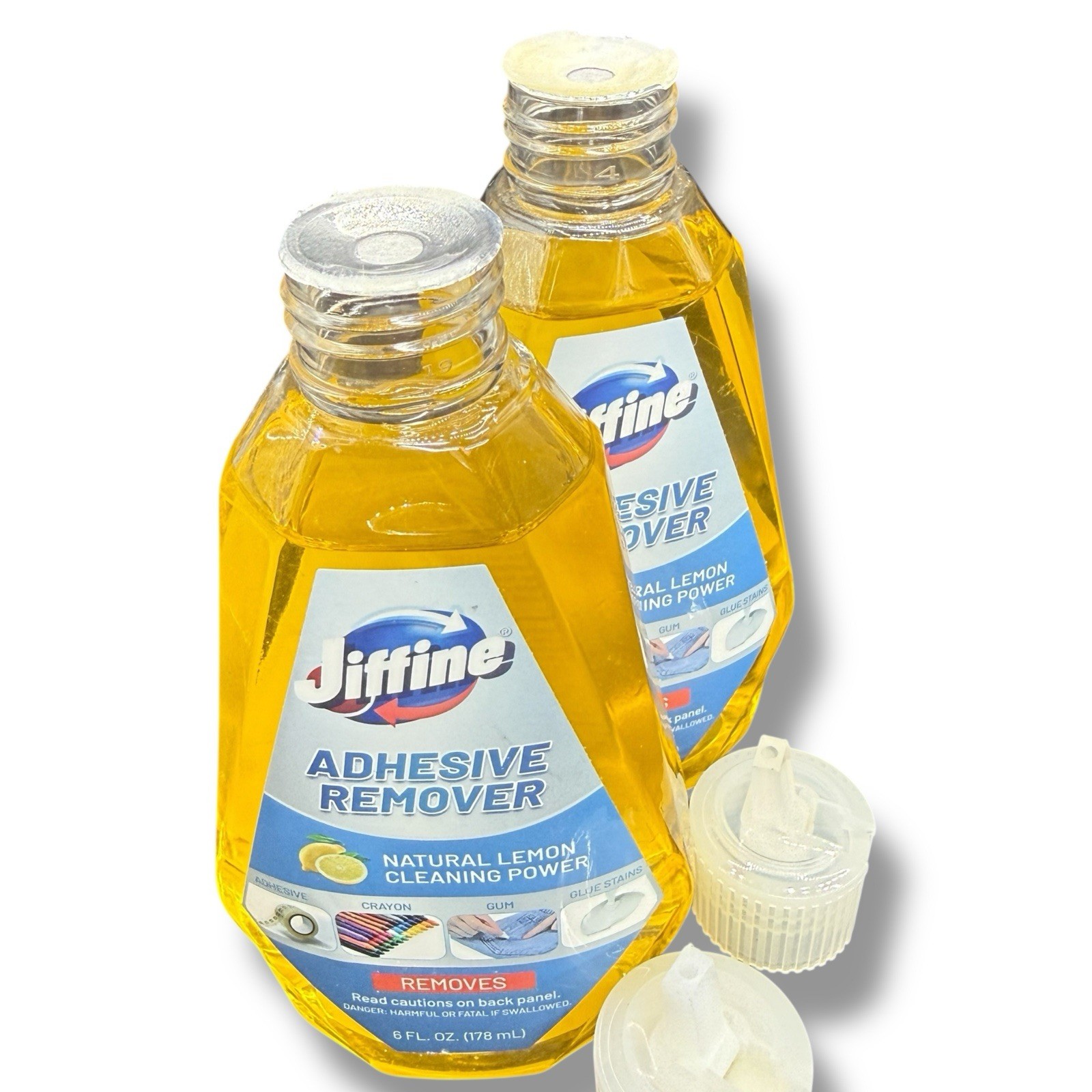 Jiffine Adhesive Remover 6oz (2 Pack) Surface Safe Sticker Glue Gum Grease Tape