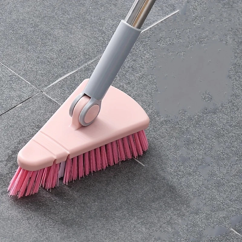 Triangle Floor Brush Long Handle Bathroom Kitchen Gap Cleaning Scrub Brush