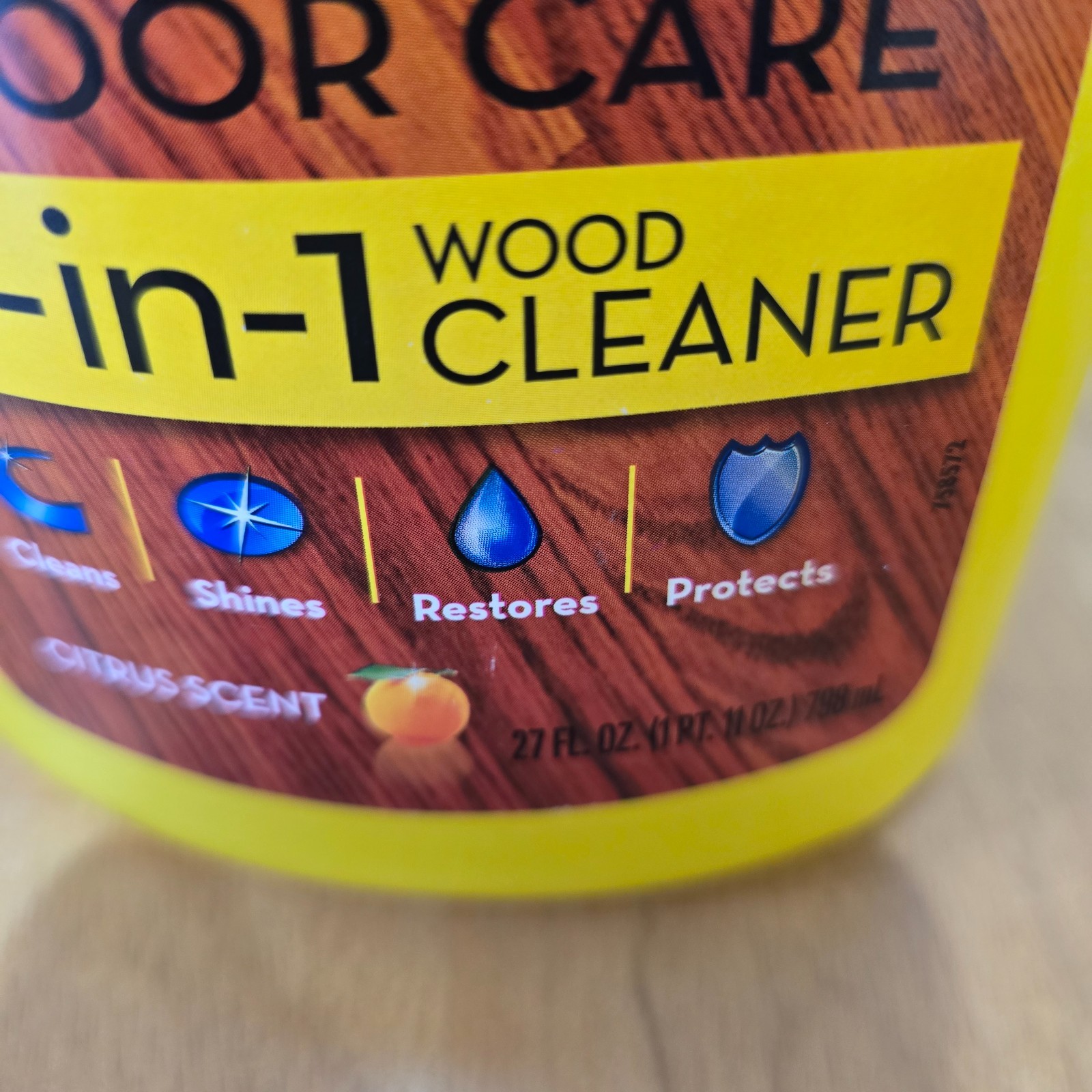 Pledge Floor Care 4-in-1 Wood Floor Cleaner Citrus Scent Used 27 fl oz 75% Full