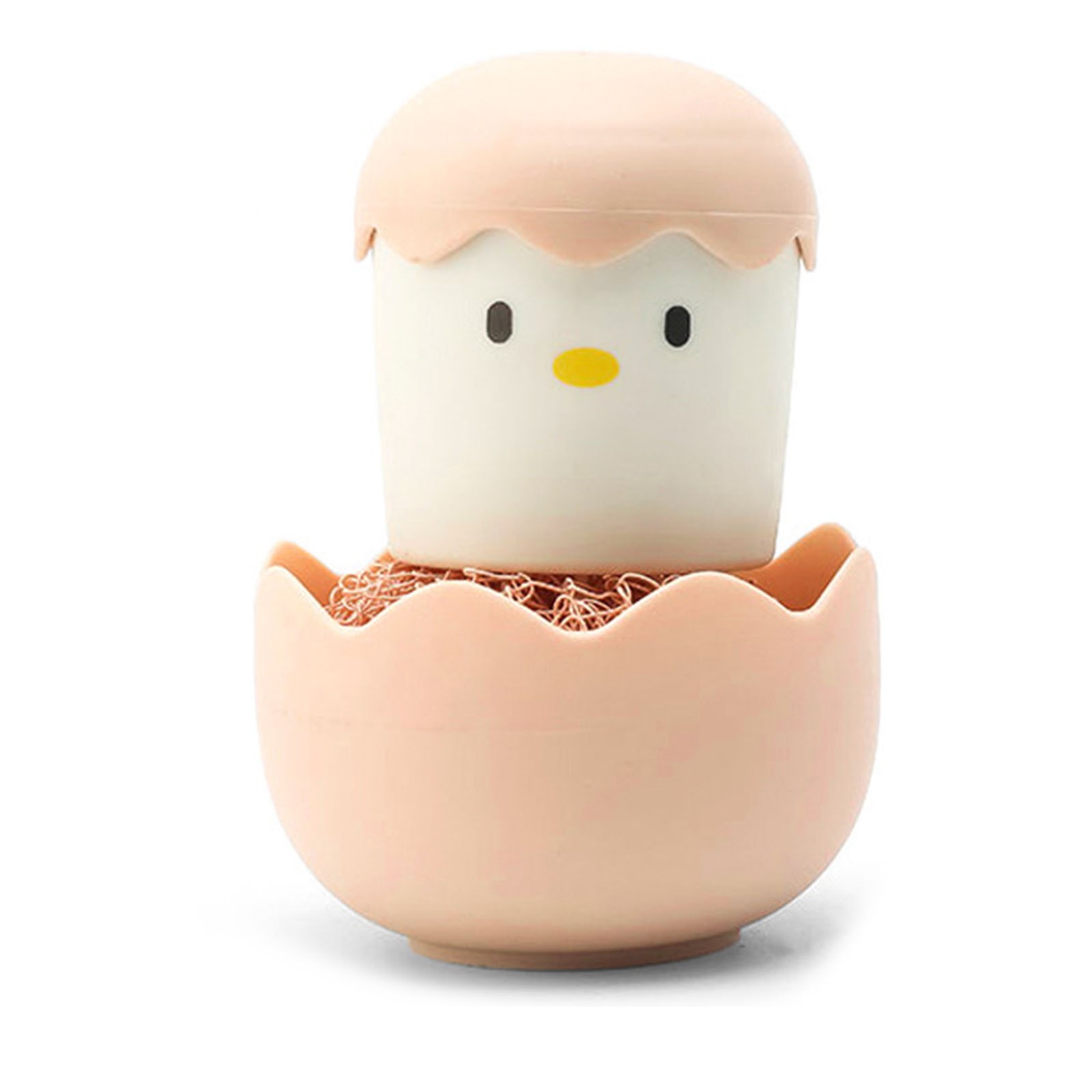 (Pink)Cartoon Eggshell Dish Cleaning Brush Long Lasting Easy To Grip Cute Kit US