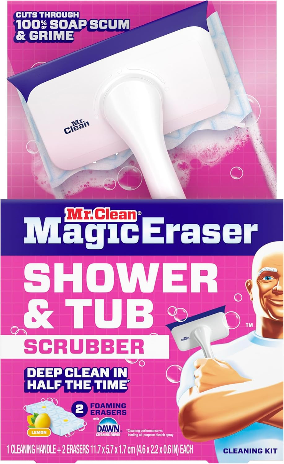 All-in-One Magic Eraser Bathroom Cleaner Kit with Lemon Freshness