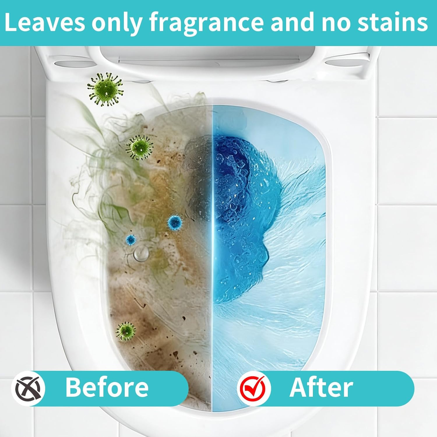 Automatic Toilet Bowl Cleaner, Long Lasting Toilet Tank Cleaner Tablets in Bottl