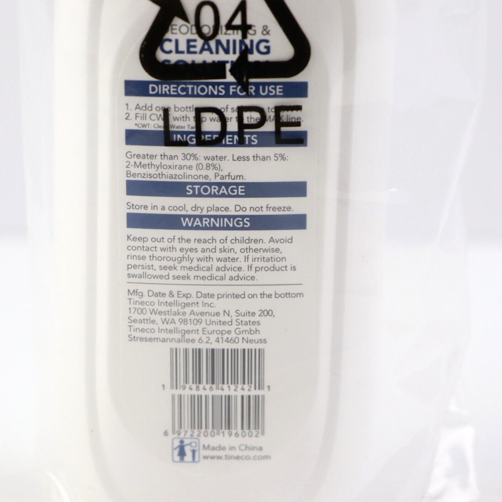 Tineco Floor Deodorizing And Cleaning Solution 9.5 Ounces New In Package