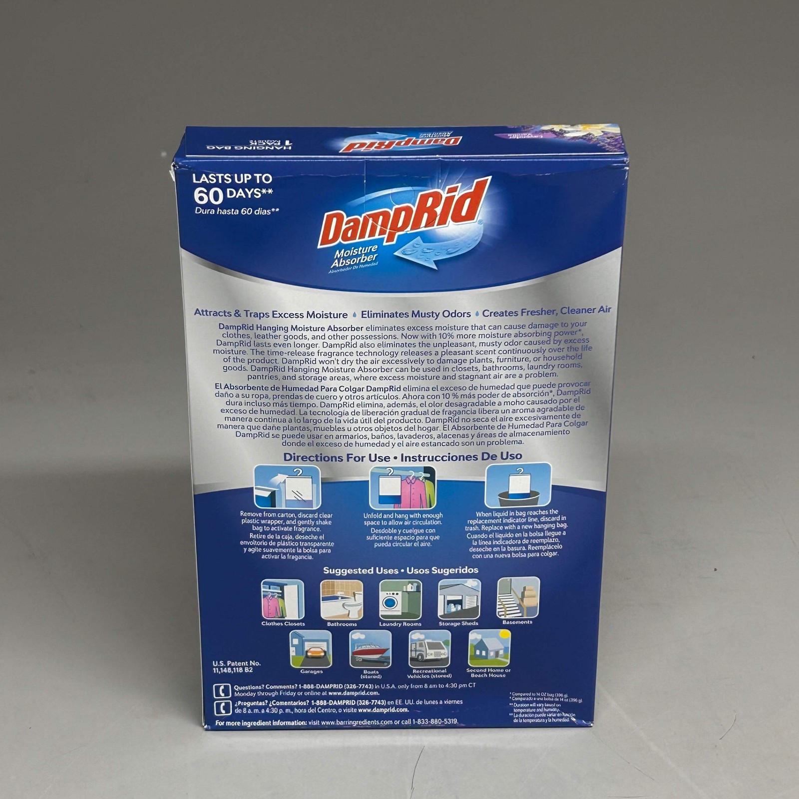 DAMPRID Lavender Vanilla Hanging Moisture Absorbers 1-PACK 15.4 oz FG80LVSB (New