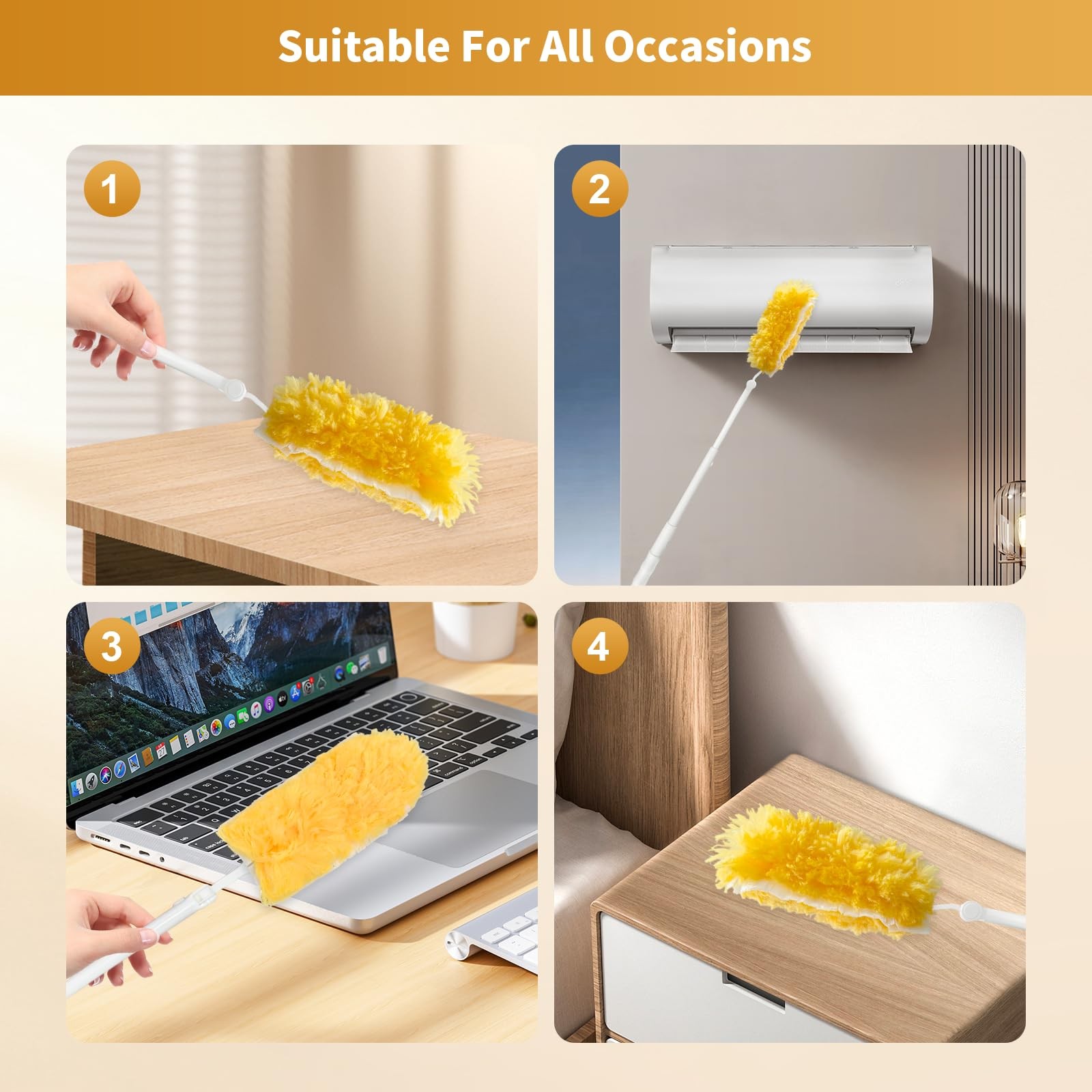 50 Pack Duster Refill with 1 Extendable Handle, 360 Heavy Duty Duster Kit wit…