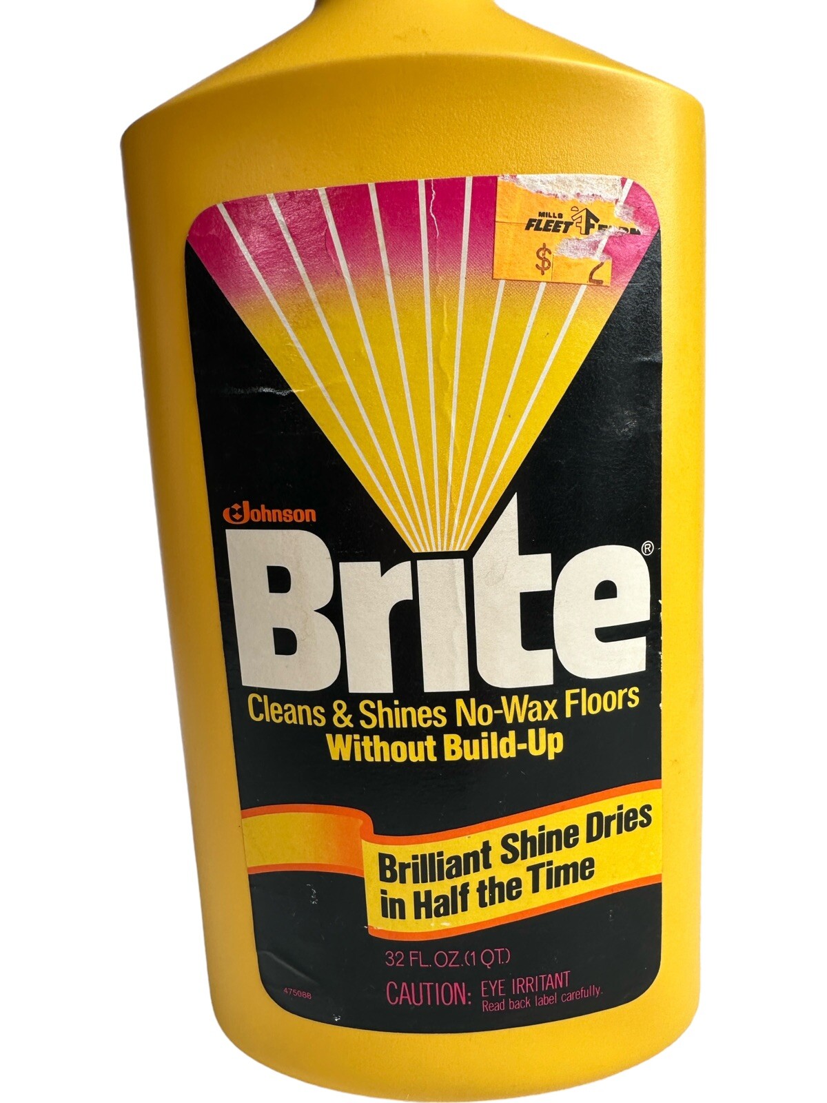 Vintage Johnson Floor BRITE No Wax Polish Full Bottle Rare Discontinued Formula