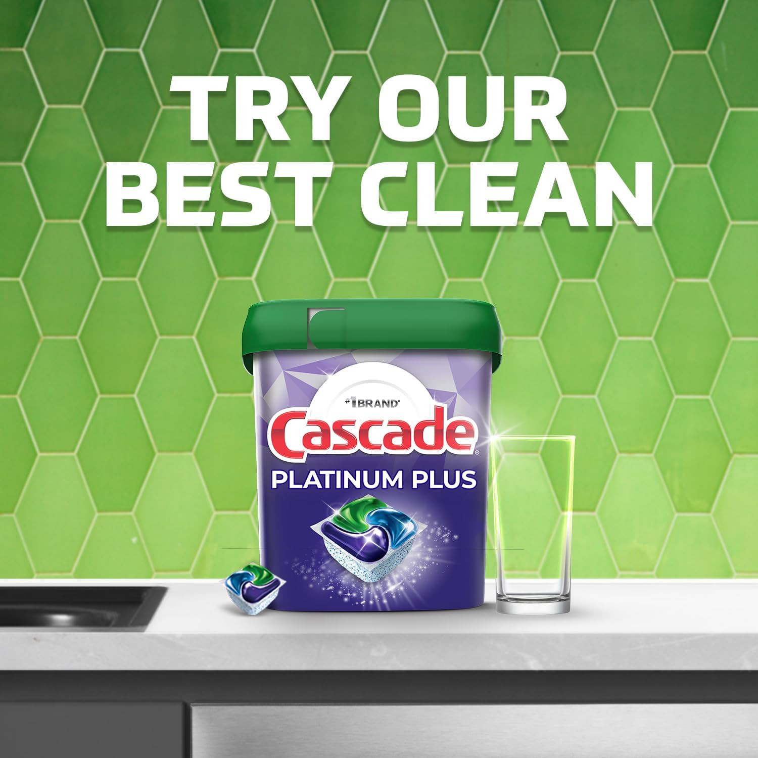 Cascade Platinum plus Dishwasher Pod, Dish Detergent Actionpacs, Dishwasher Dete