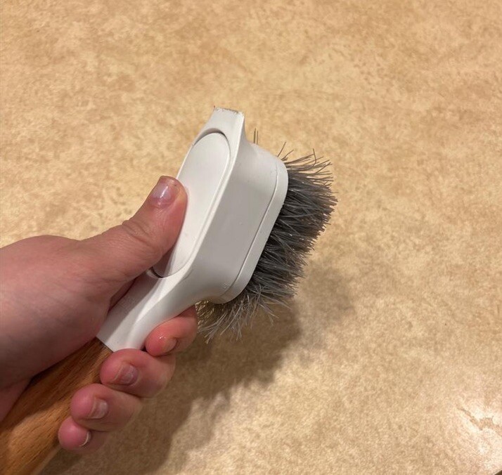 Full Circle Kitchen Dish Brush with Bamboo Handle Single Brush