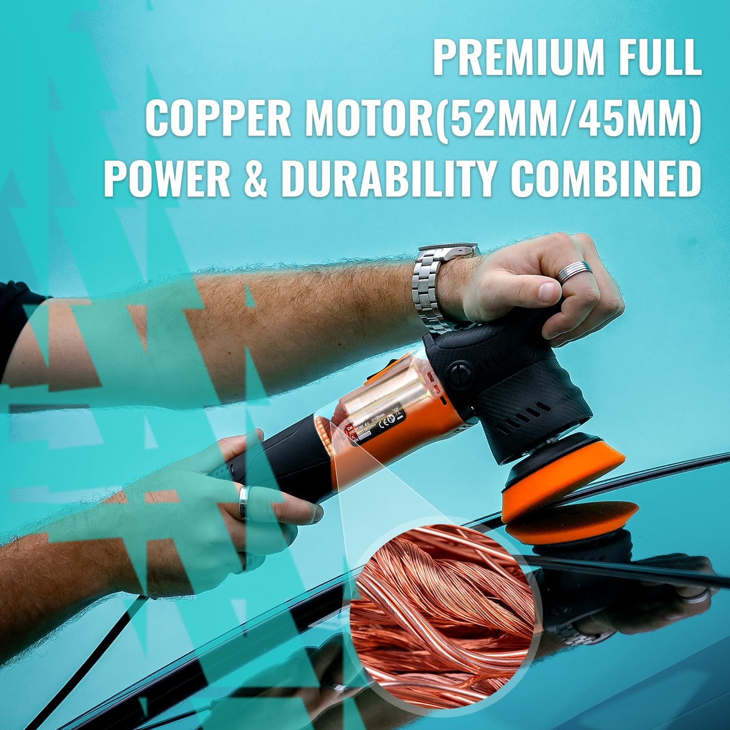 Mini Polisher, 2/3Inch Small Buffer Polisher, 630W with 12mm Random Orbital, …