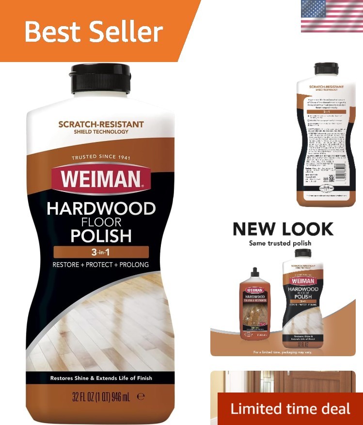 Natural Shine Hardwood Floor Polish – 32 Oz with Scratch Removal Technology