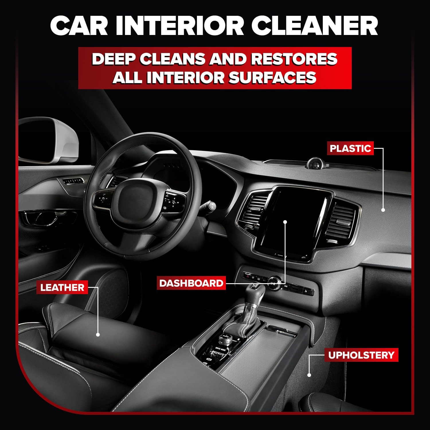 Ultimate Car Seat Cleaner & Stain Remover for Fabric, Leather, Upholstery 18 oz