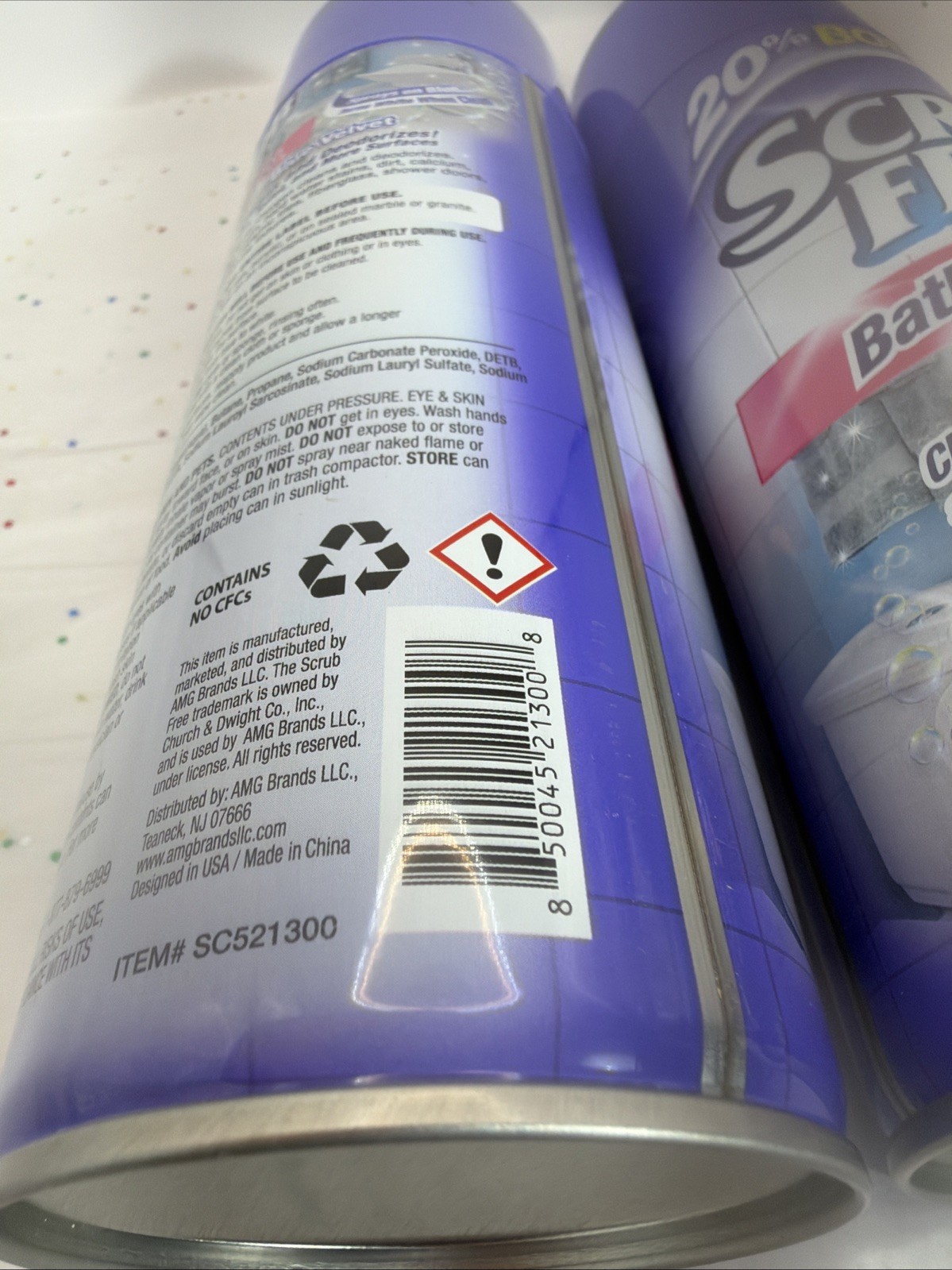 Scrub Free BATHROOM CLEANER Super Oxygen Cleans Deodorizes TURNS BLUE 12oz 2 Pk