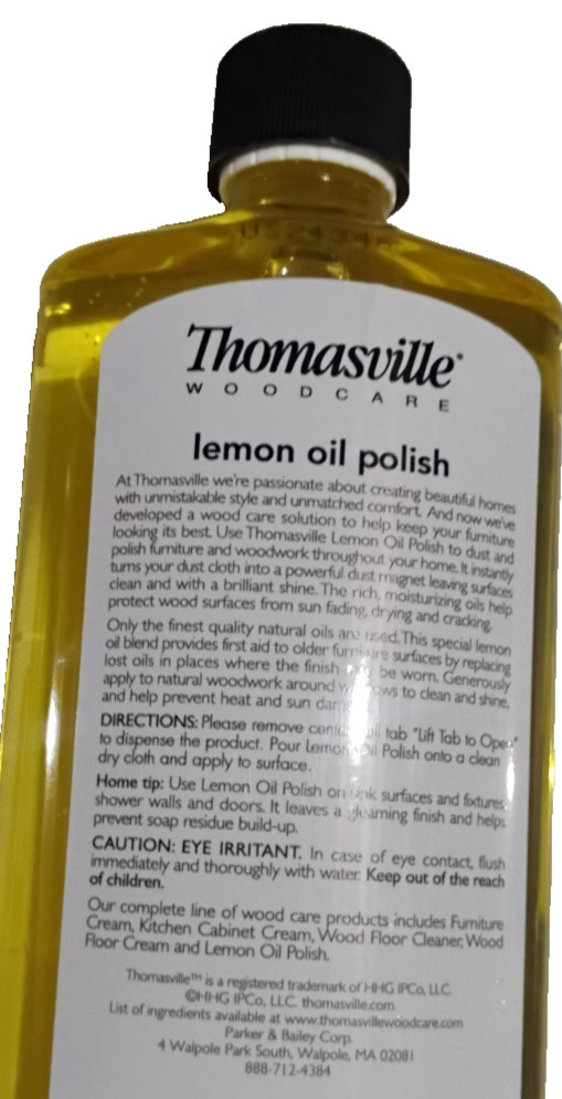 Thomasville Woodcare Lemon Oil Polish Cleans & Renews Wood Surfaces 16 oz. New