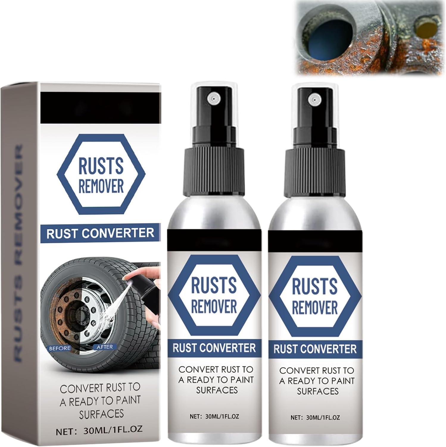 2PCS Nexa Rust Remover Spray 2025 Upgrade Rust Remover for Metal,Nexa 2.0 anti R