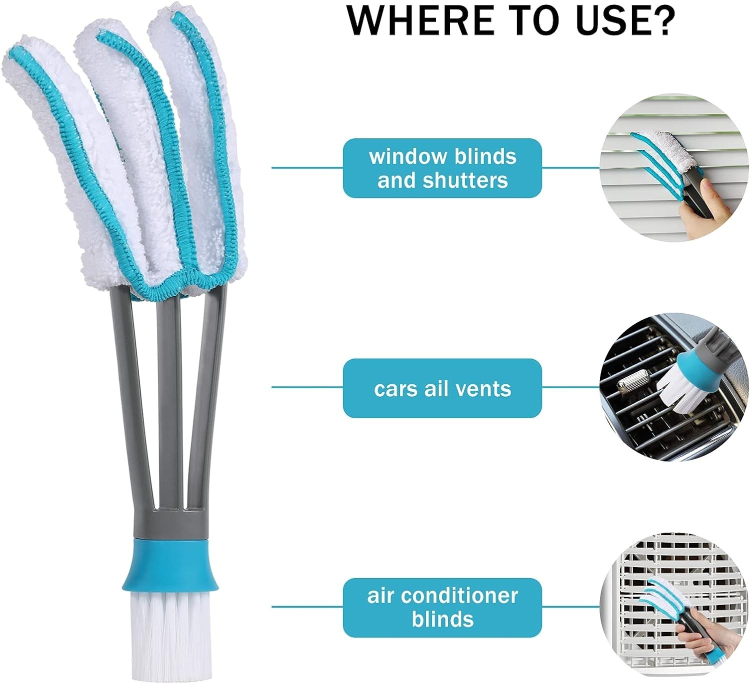 Luxury Blind Duster with 5 Microfiber Sleeves – Effortless Window Cleaning Tool