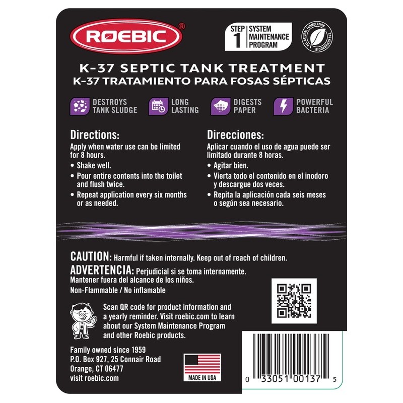 Septic Tank Treatment Drain Clog Remover Bacteria Enzymes Odor Control New