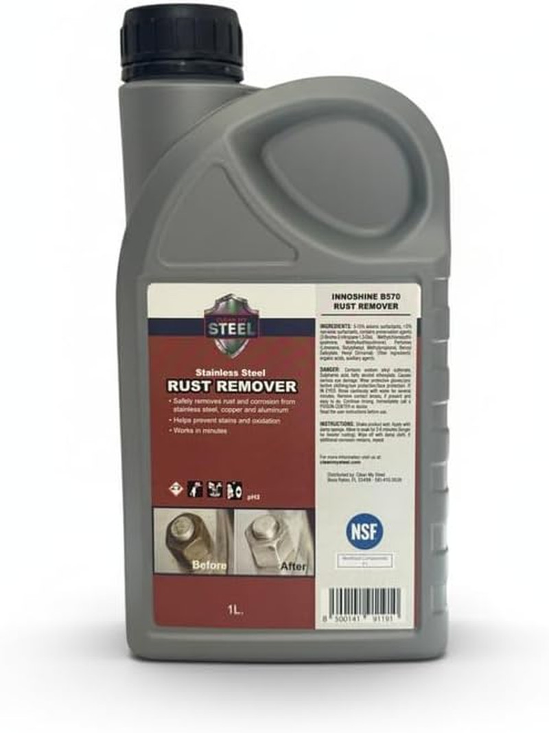 Stainless Steel Rust Remover and Stain Cleaner | 1 Liter | NSF Certified | Comme