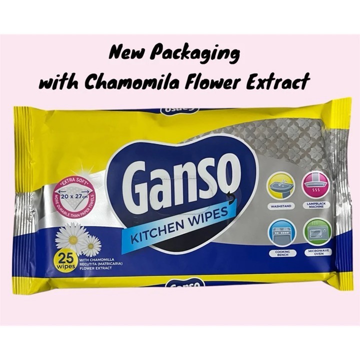 GANSO Kitchen Wipes 25pcs 20x27cm (45G x 3pack)