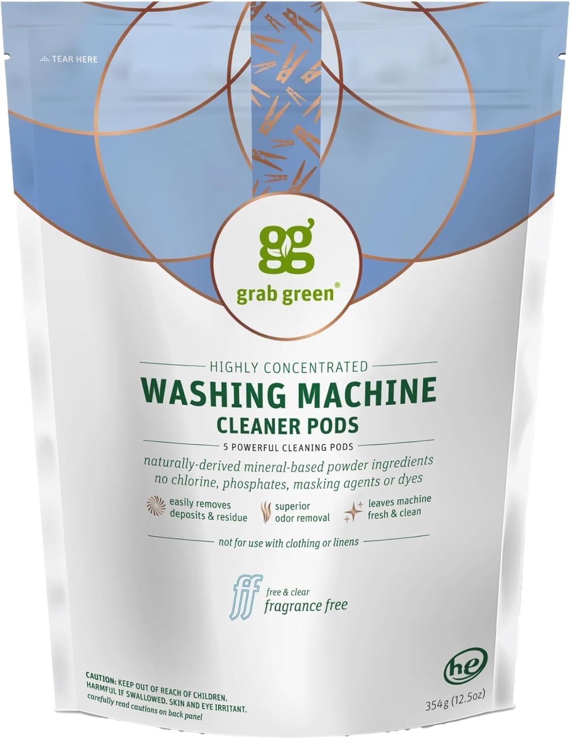 Washing Machine Cleaner Pods, Fragrance Free, 5 Count | Cleans and freshens w…