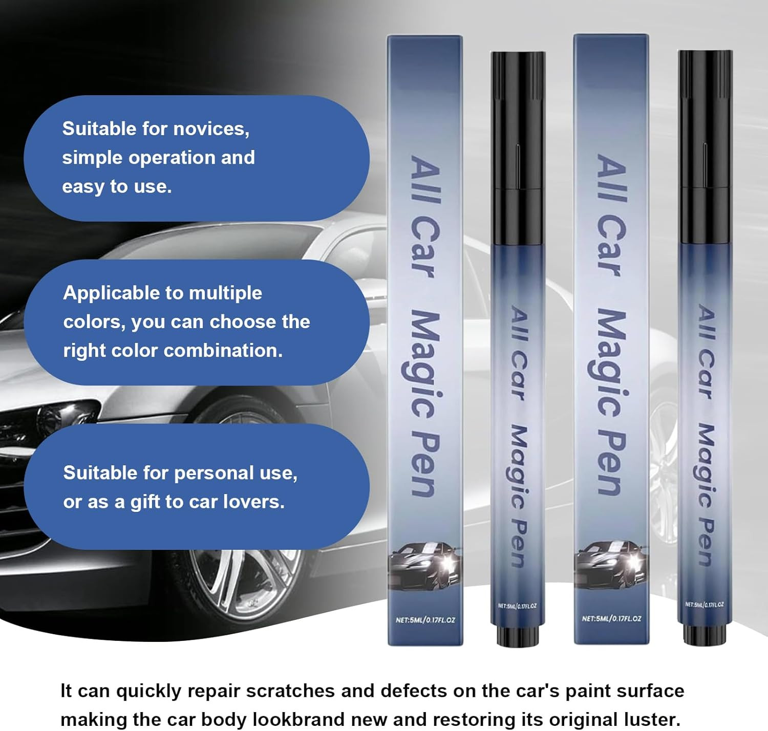All Car Magic Pen, Magic Car Scratch Removal Pen, Lasting Car Scratch Remover, Q