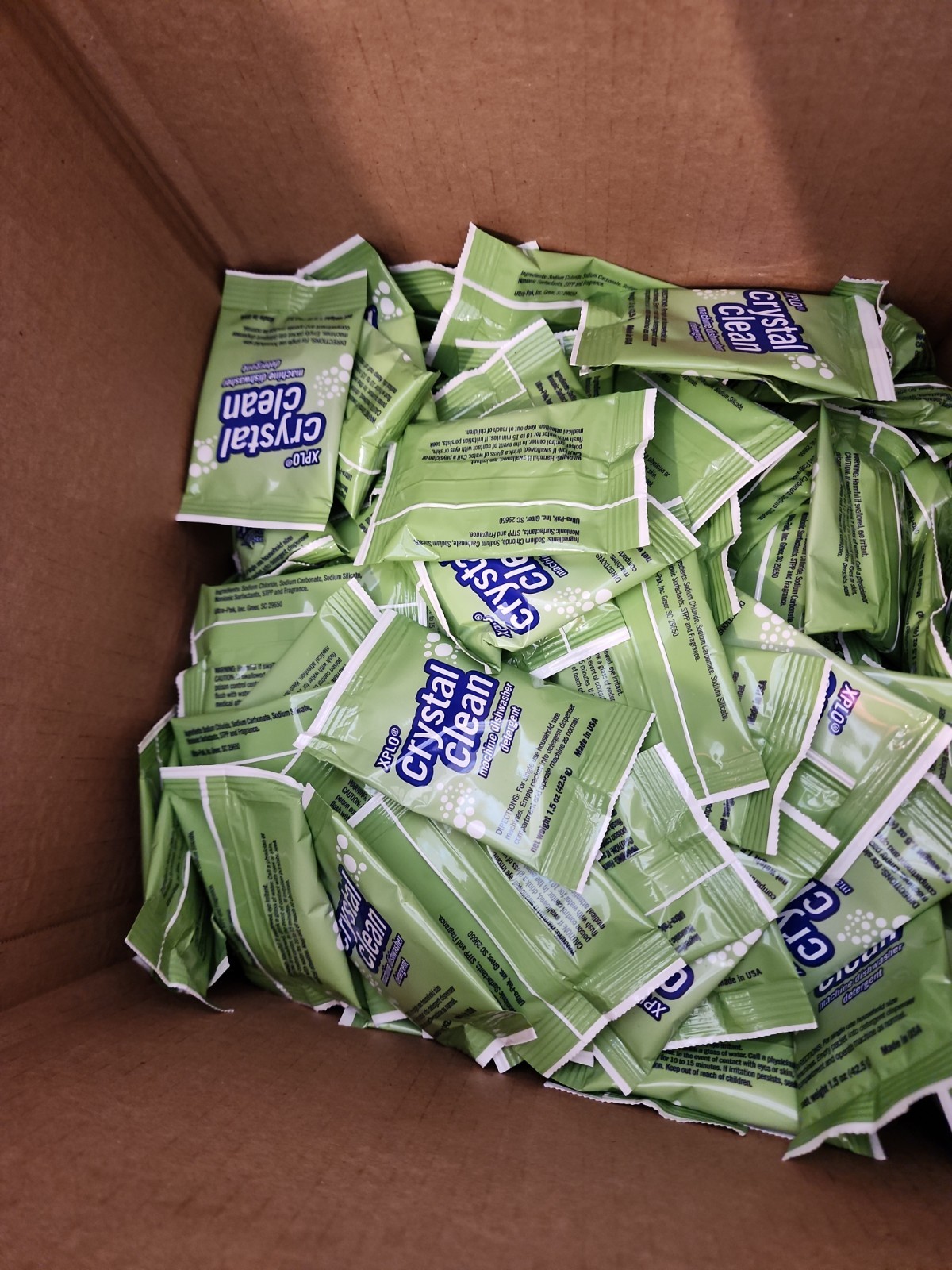 Crystal Clean Dishwasher Detergent 1.5 oz Single Portion Packets-LOT OF 70