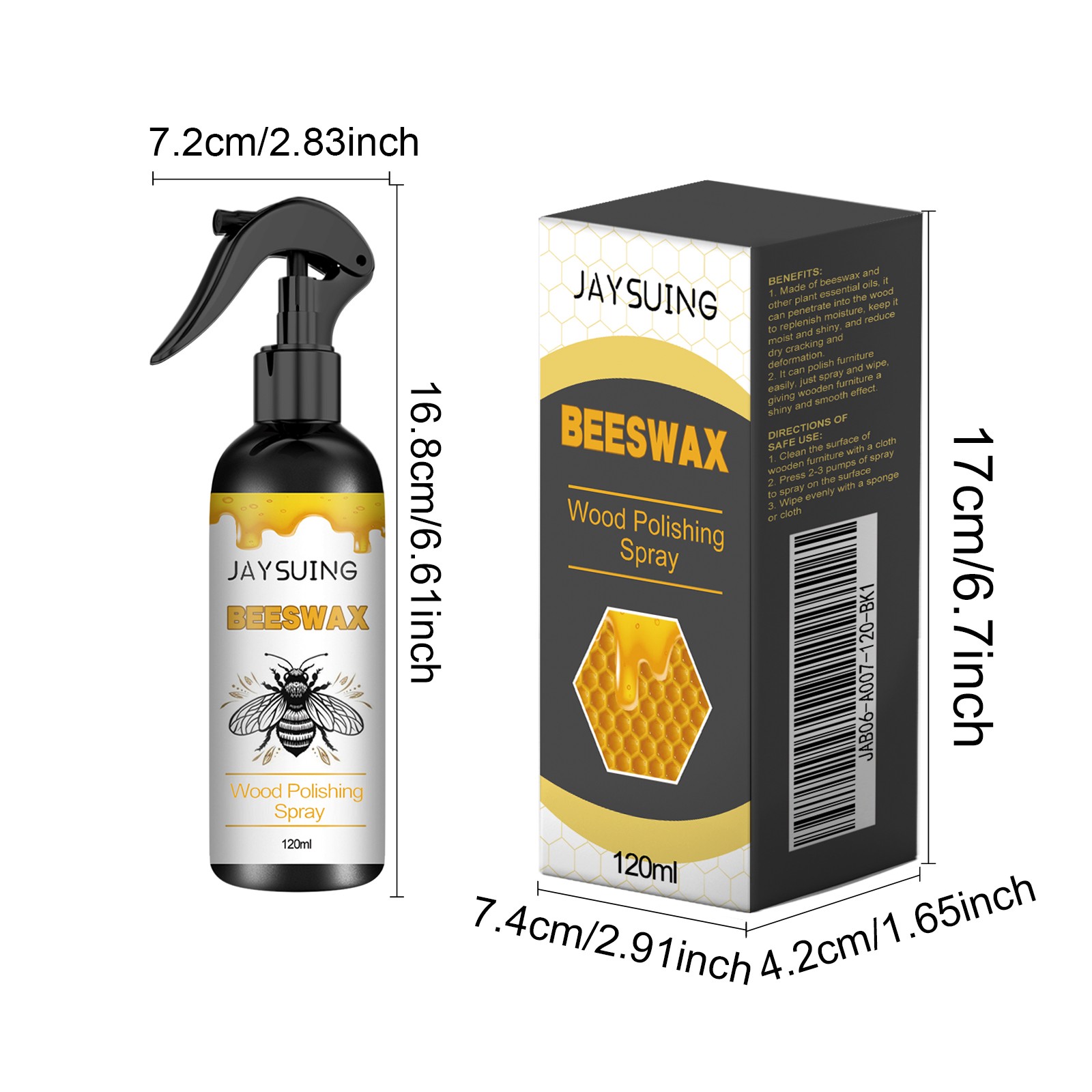 Bee Wax Furniture Polish Spray Natural Micro-Molecularized Beeswax w/ Tool US