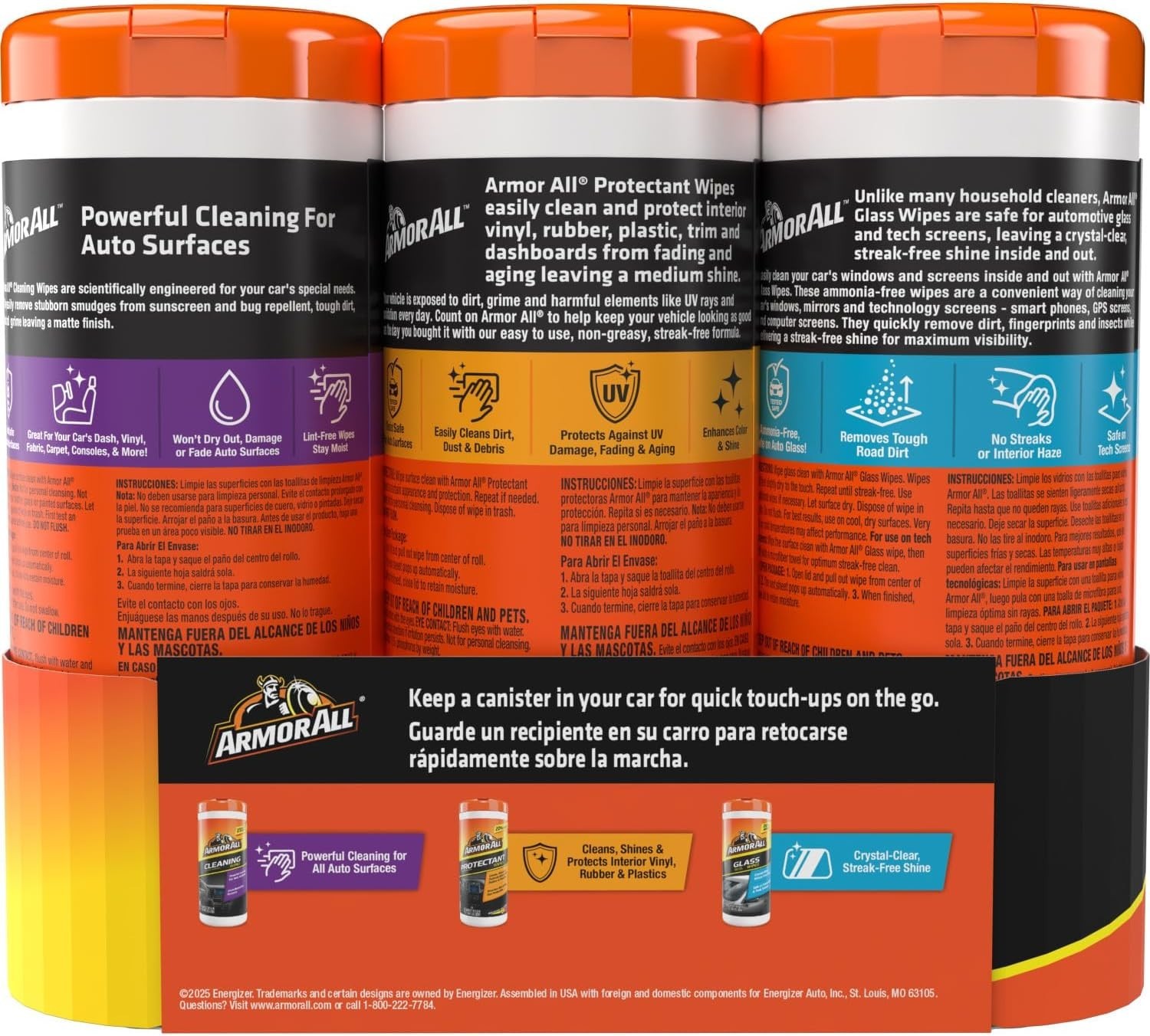 Car Interior Value Pack, 90 Count, Includes Auto Glass Cleaner, Cleaning Wipe…