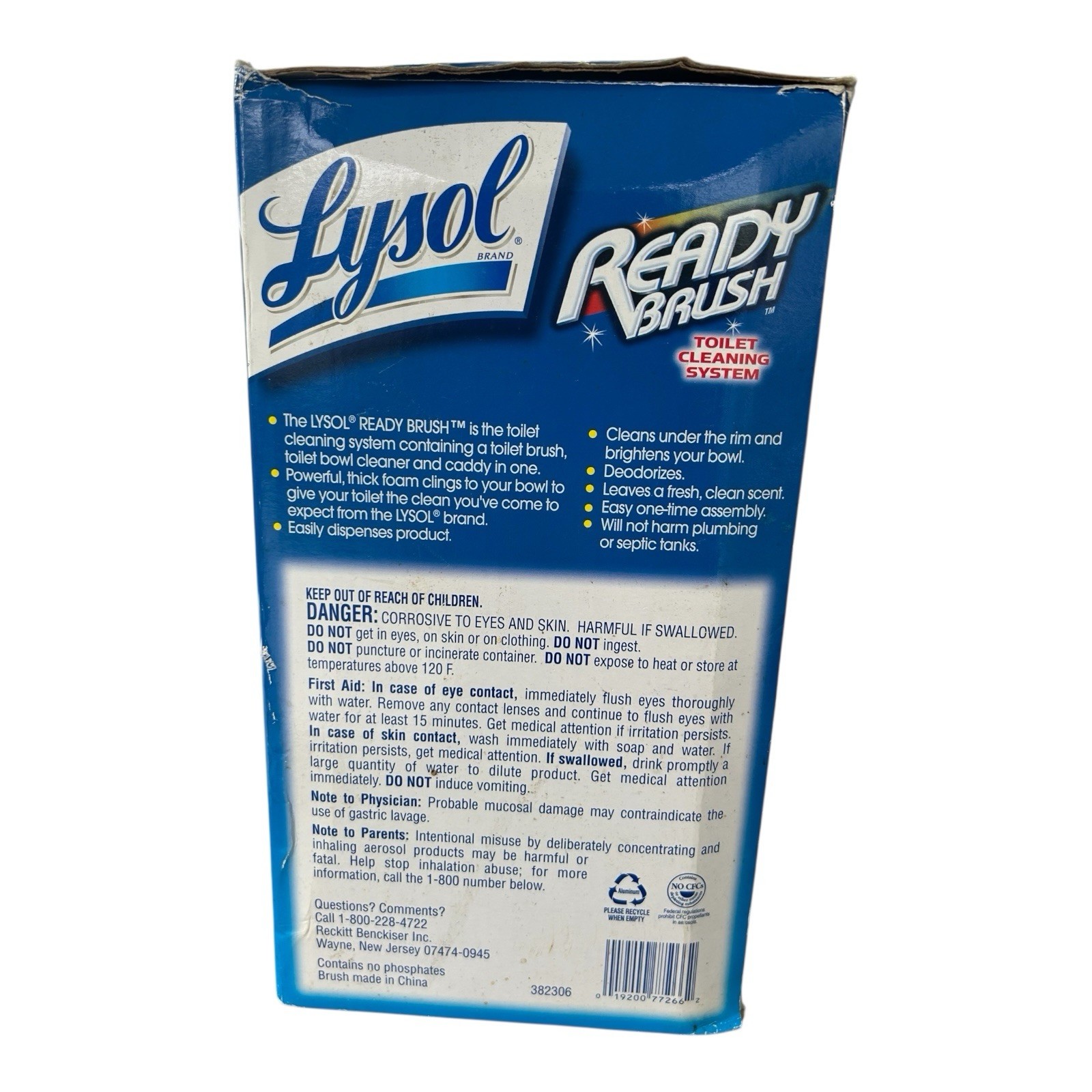 New Lysol Ready Brush Toilet Cleaning System Open Box Complete Brush Caddy NOS