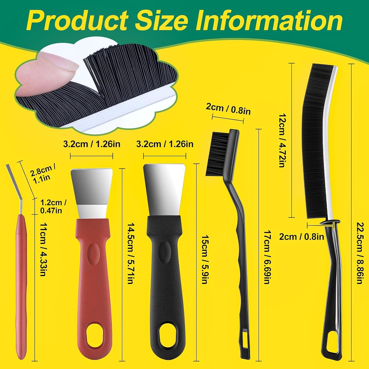 Hard Bristle Crevice Cleaning Brush for Kitchen Bathroom Grout and Household Use