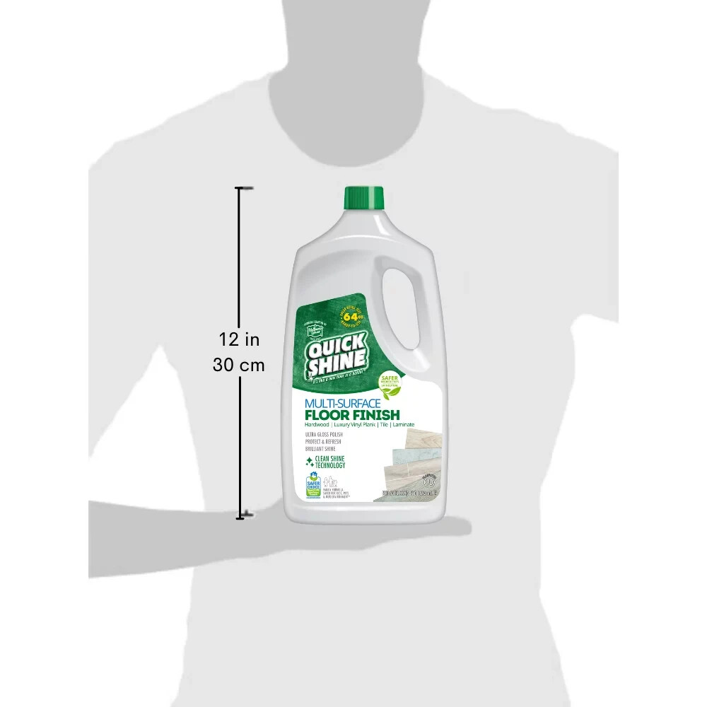 Quick Shine Liquid Multi-Surface Floor Finish, 64 fl. oz., Household Floor Clean