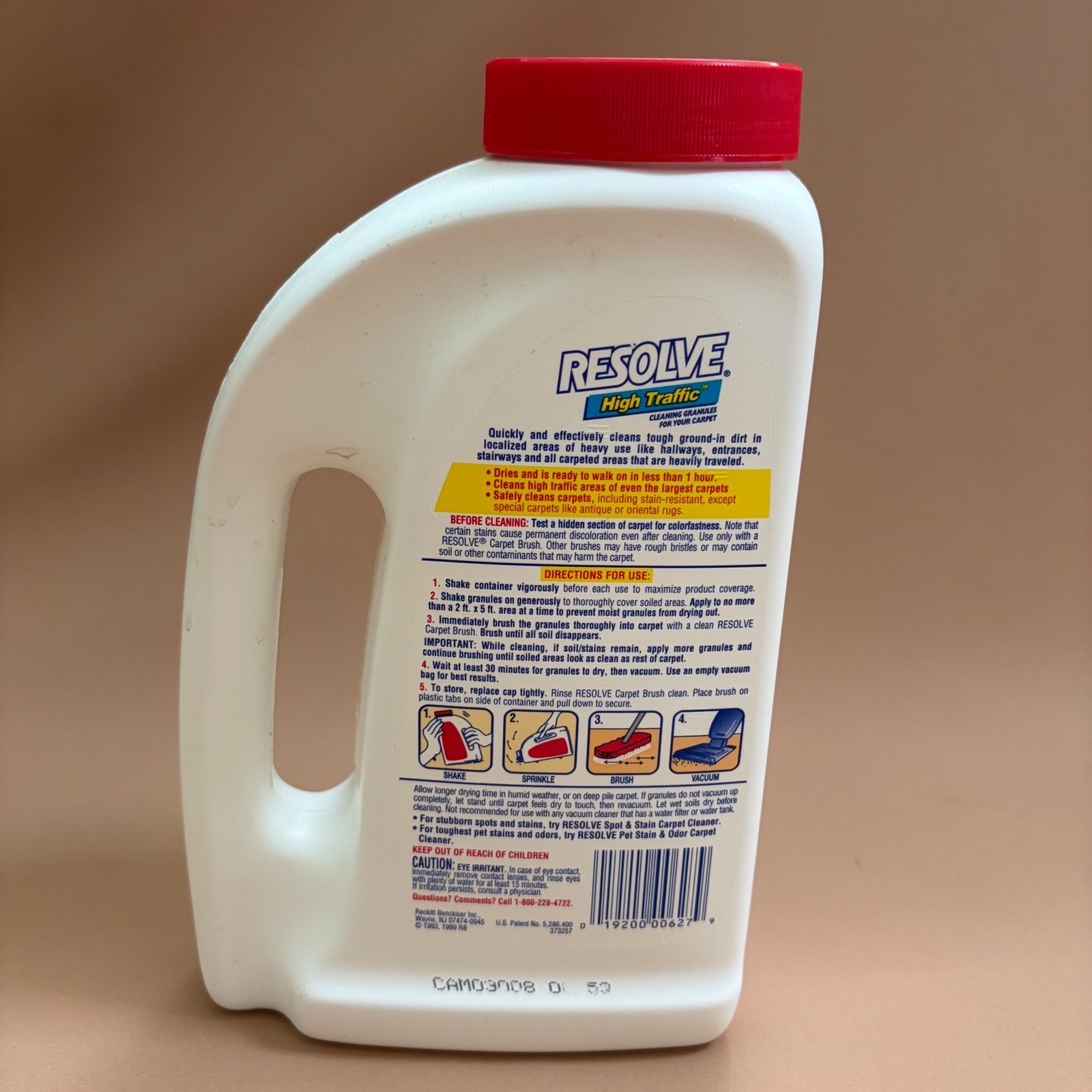 Resolve High Traffic Carpet Cleaner Cleaning Granules 18oz Container Parial
