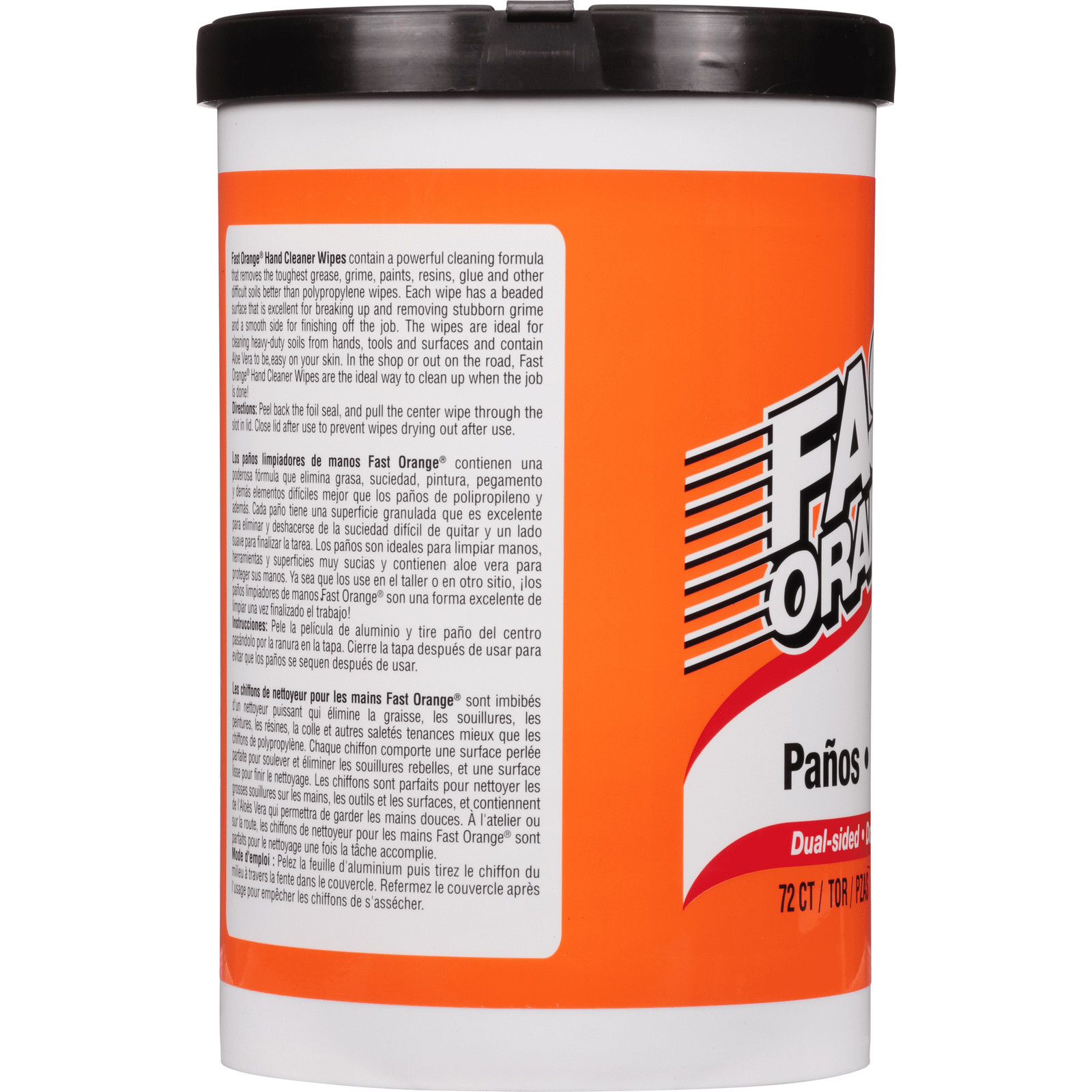2 pack Fast Orange Hand Cleaner Wipes, 72-Count Container Clean Scent
