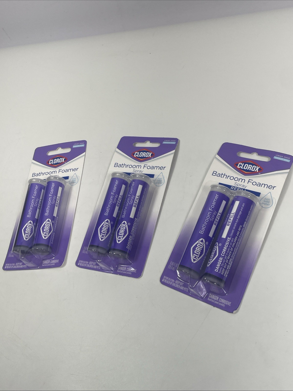 Clorox Bathroom Foamer Spray Refill Cartridge Bleach Free Clean Mist 2 Pack Lot
