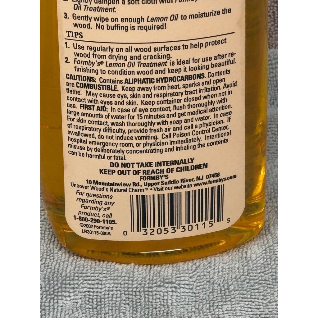 Formbys Penetrating Lemon Oil Wood Furniture Treatment Discontinued 16 fl oz 85%
