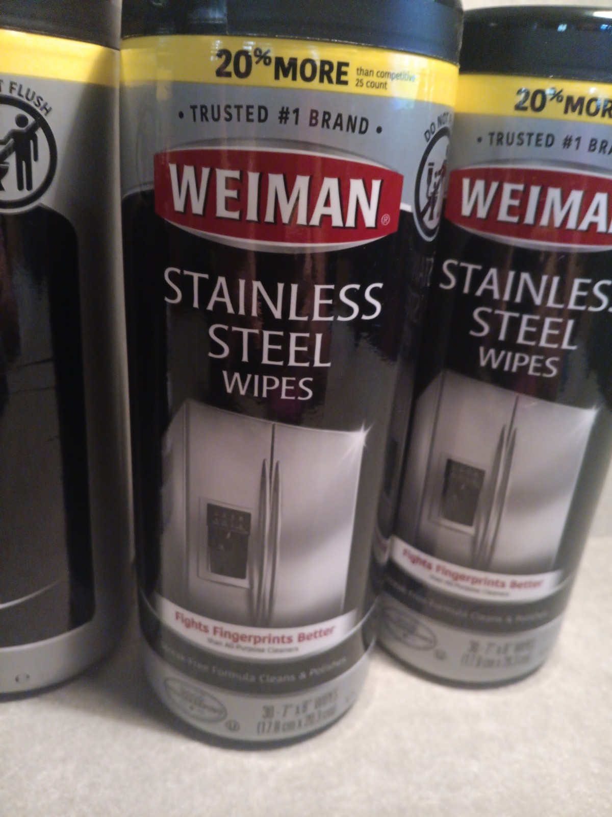 4PK X 30 Count Weiman Stainless Steel Surface Cleaning Polishing Protecting Wipe