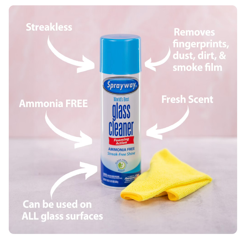6 Pack Sprayway Glass Cleaner 23 oz Cans FAST Shipping CLEAN SHINE, FRESH SCENT