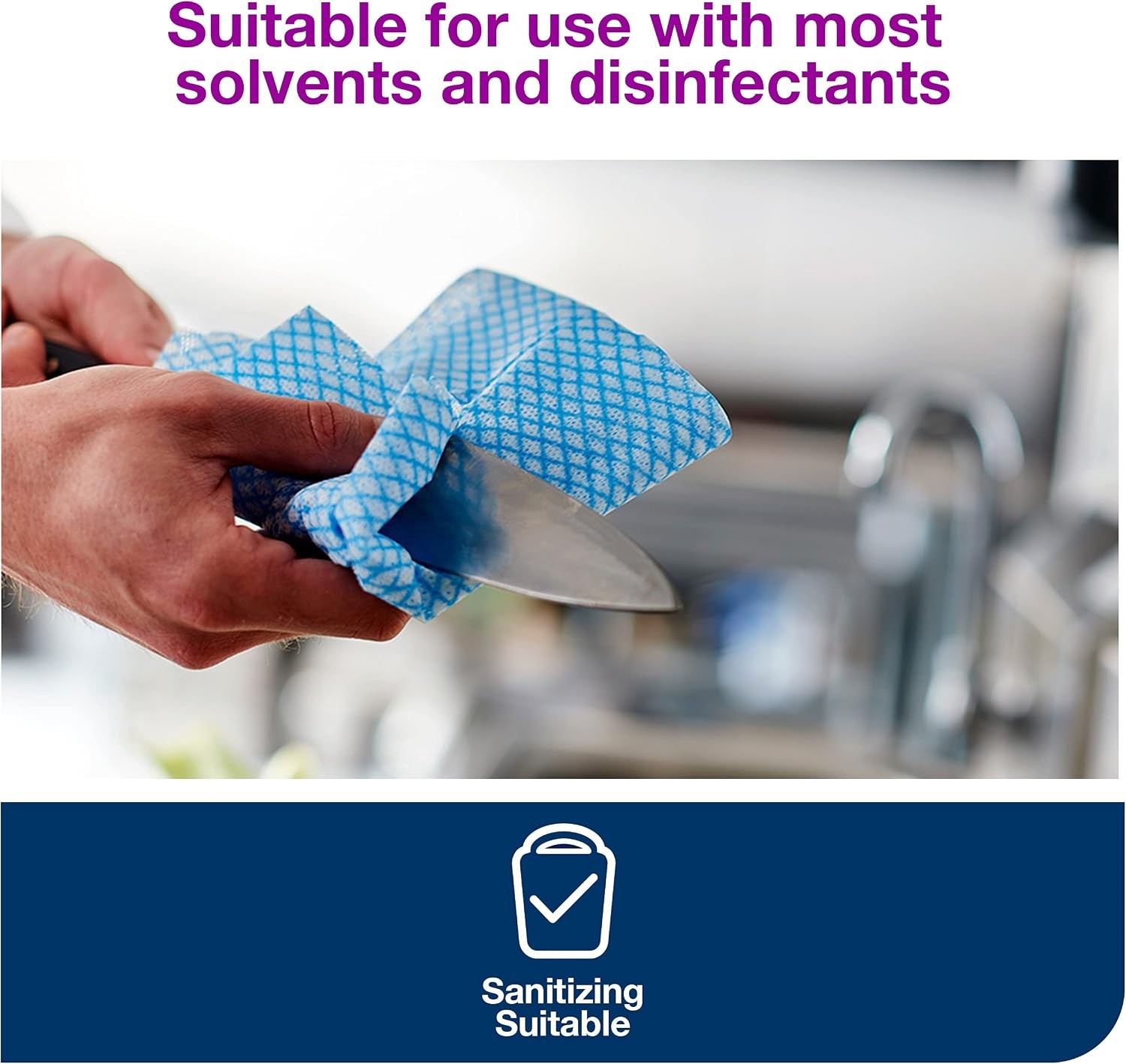 Tork Foodservice Cleaning Towel Blue/White Self Dispensing, 1/4 Folded, 1 x 24
