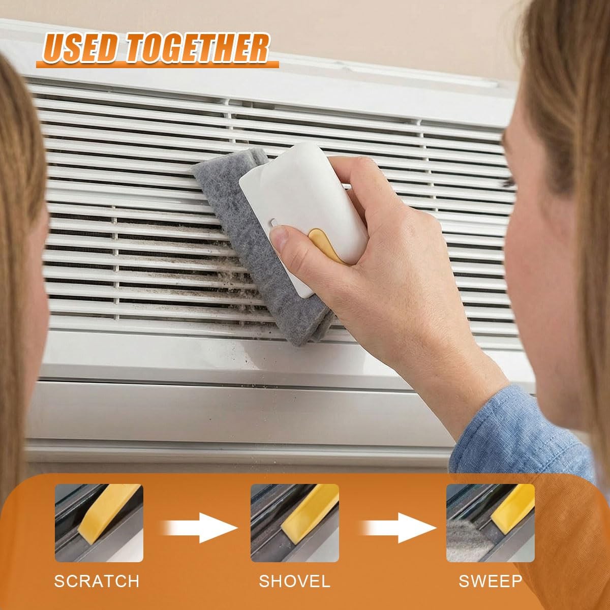 Craedli 5PCS Window Blind Cleaner Duster Tool Set, Washable Microfiber 7-Fing…