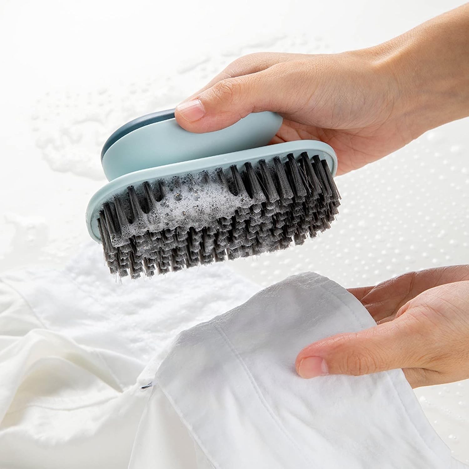 Soft Bristle Laundry Stain Remover Brush 2 Pack Blue Cleaning Brushes for