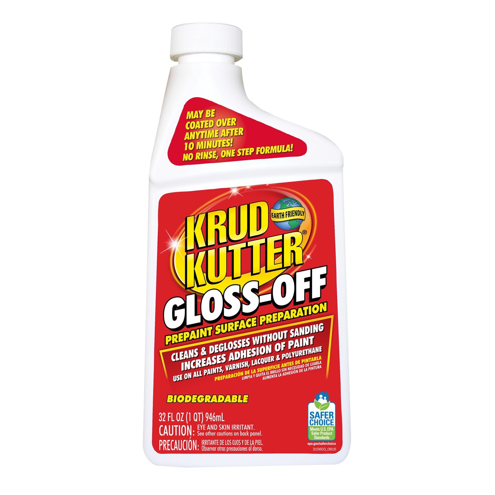 GlossOff Prepaint Surface Preparation Cleaner, 32 oz, No Sanding Liquid Deglo…
